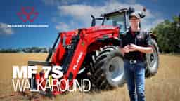 Close-up of Massey Ferguson MF7S.210 tractor exterior